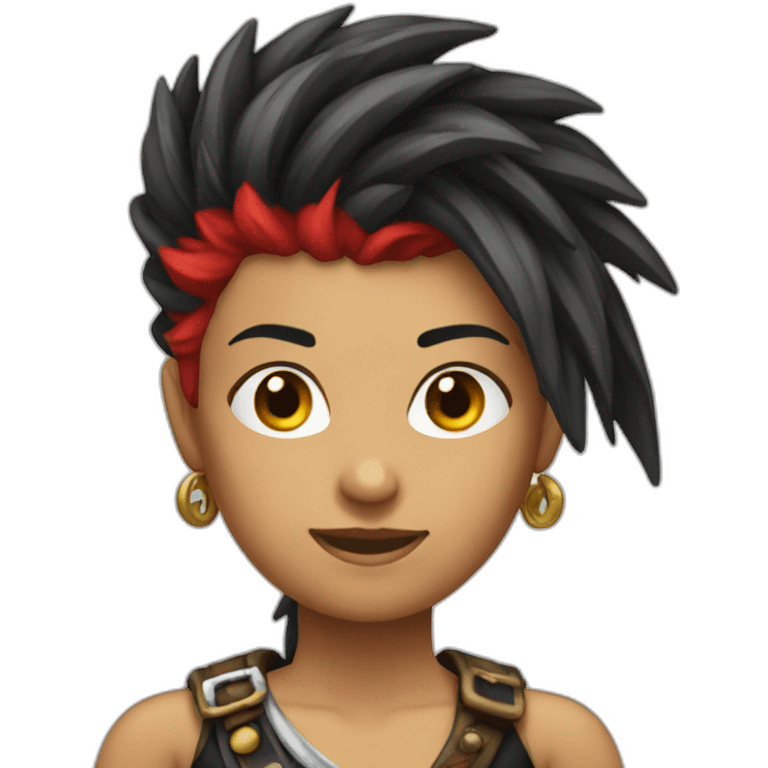 female-pirate-red-mohawk emoji