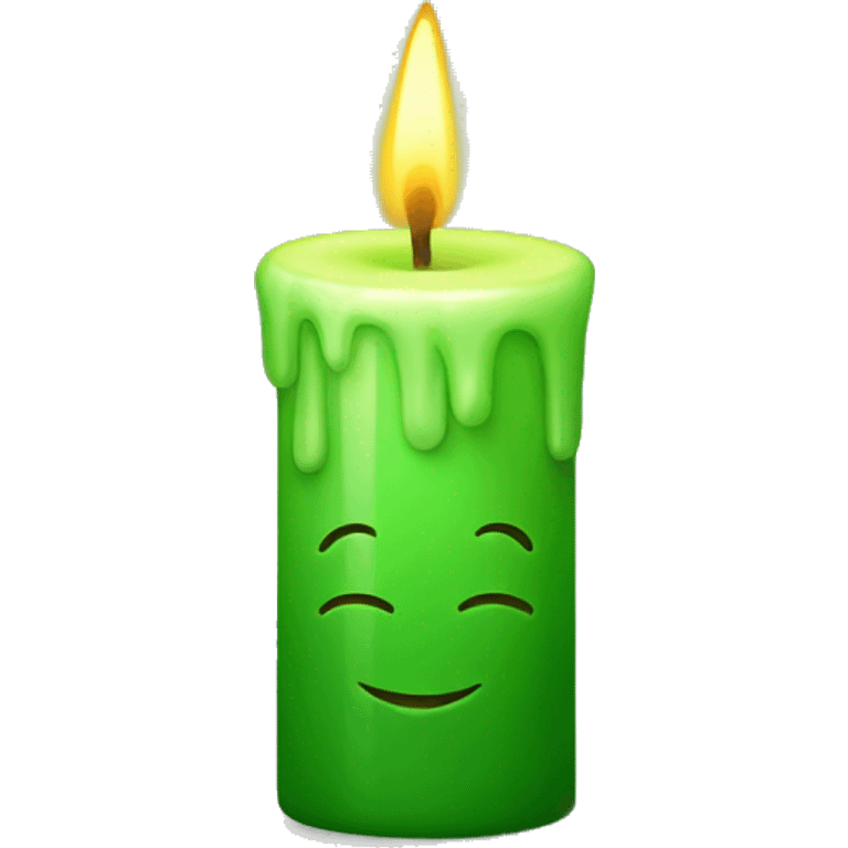 green candle that is very happy emoji