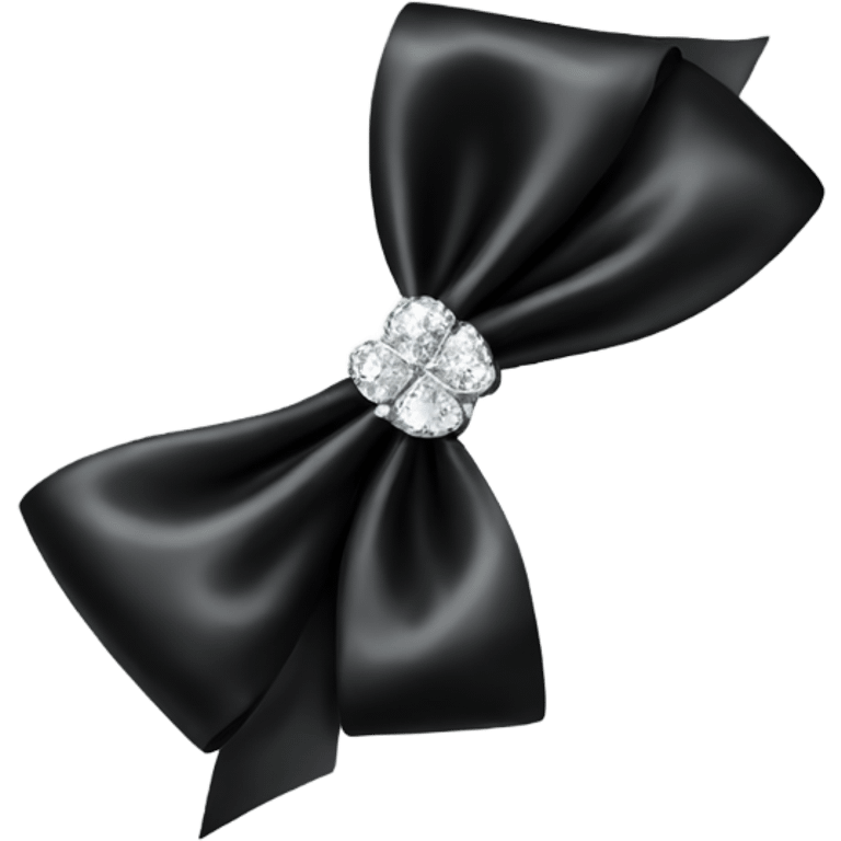 black silk bow with diamonds emoji