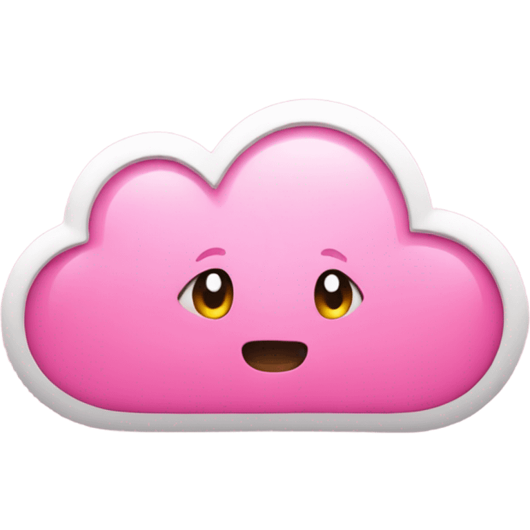 Thoughts cloud emoji with pink heats emoji