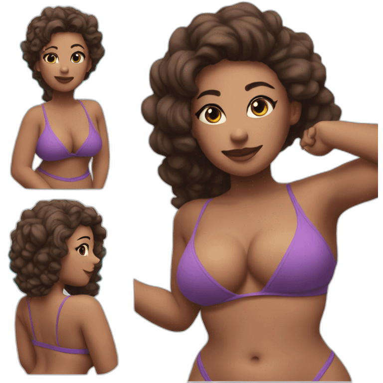 Slim-Thicc woman swimsuit posing (athletic build, perfect body, hourglass figure) emoji