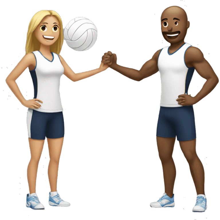 create man and woman emoji while playing volleyball emoji