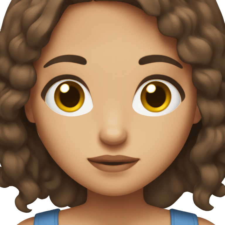 a medium bruntte girl with a brown hair  emoji