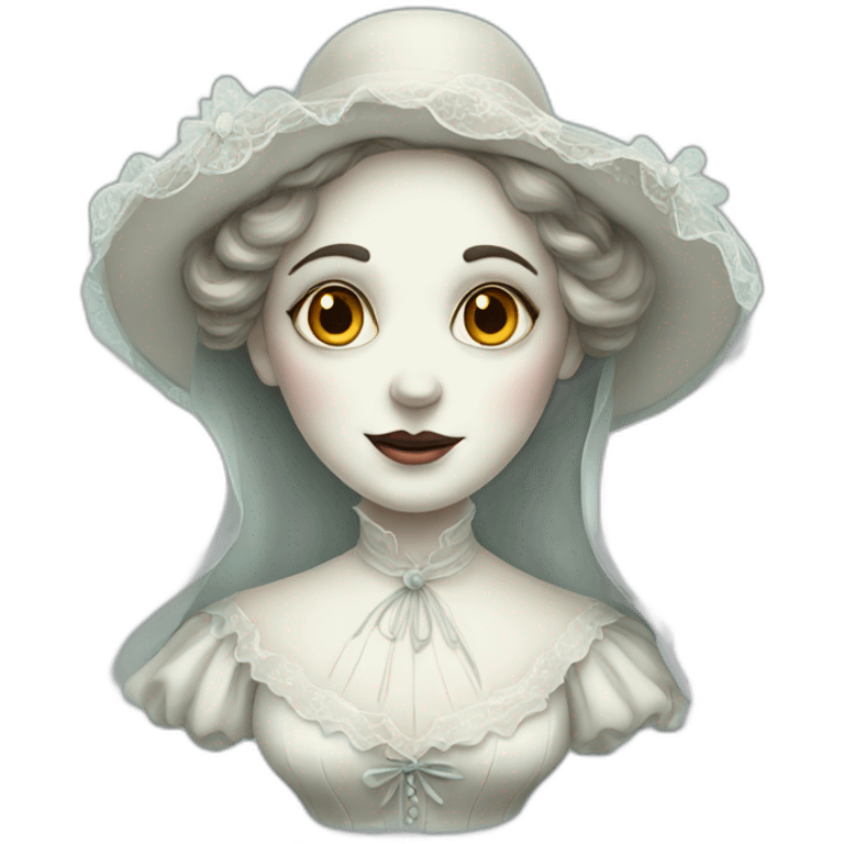 victorian lady ghost emoji