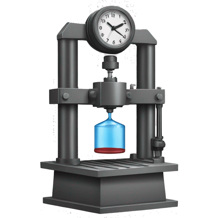 hydraulic press pressing a clock emoji