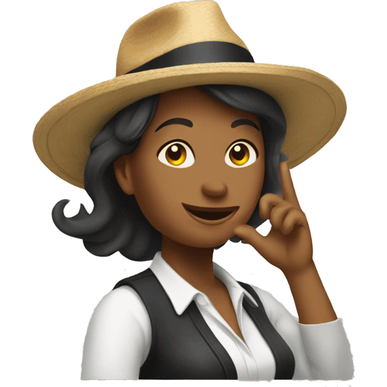 A woman tipping her hat emoji