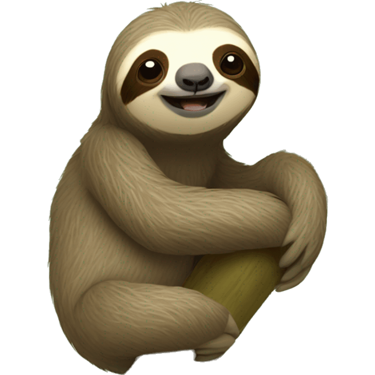 sloth holding baby sloth in trees emoji