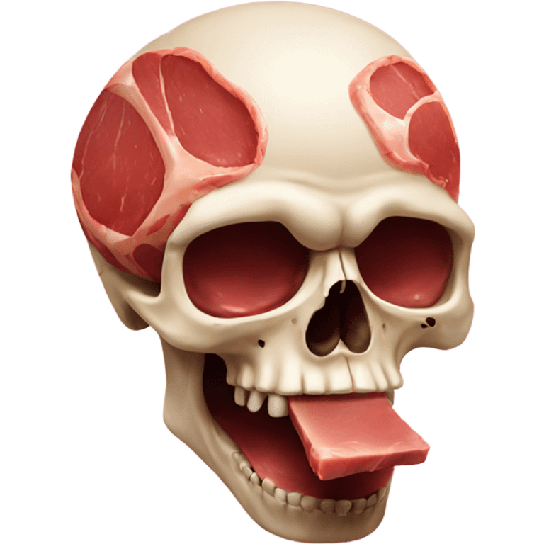 Skull with meat emoji