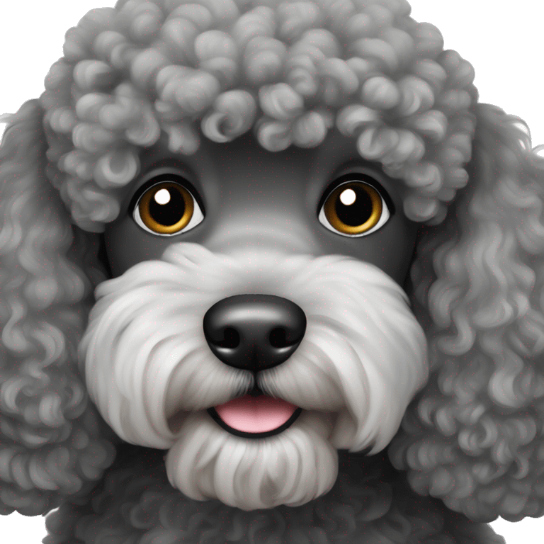 Black Grey miniature poodle emoji