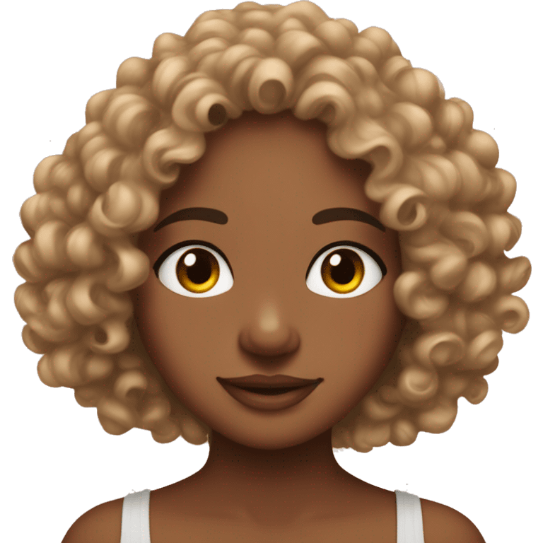 Heart eyes on tan curly hair girl  emoji