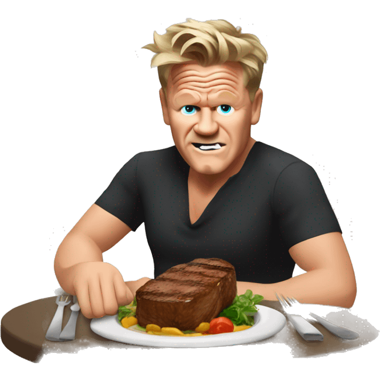 Gordon Ramsay eating Stake Dinner emoji