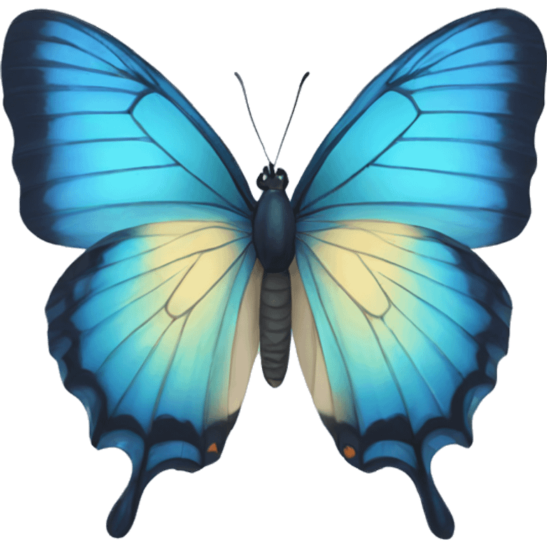 blue colored butterfly emoji