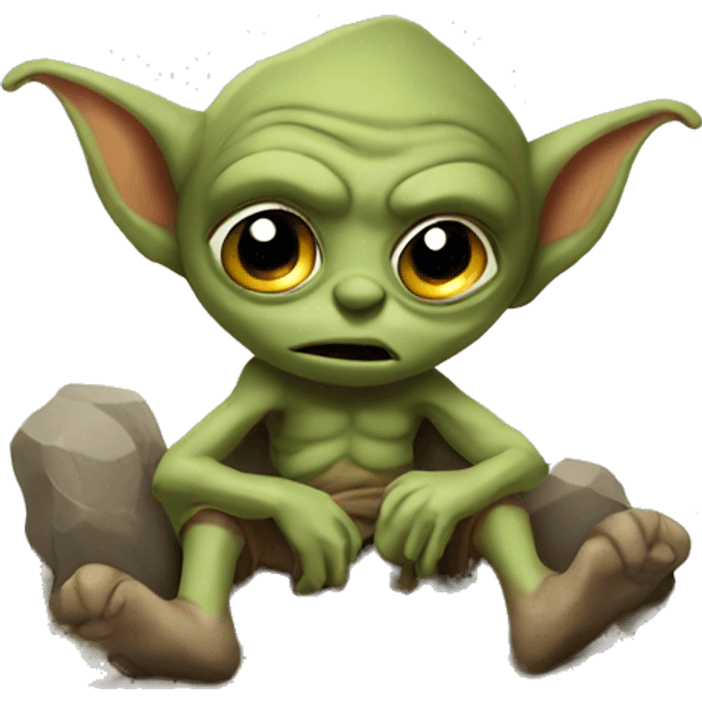 Stinky little goblin sitting in mud emoji