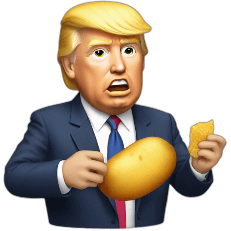 Donald Trump qui mange une patate emoji