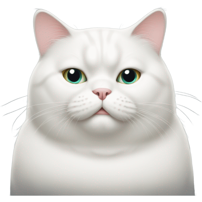 Fat white cat emoji