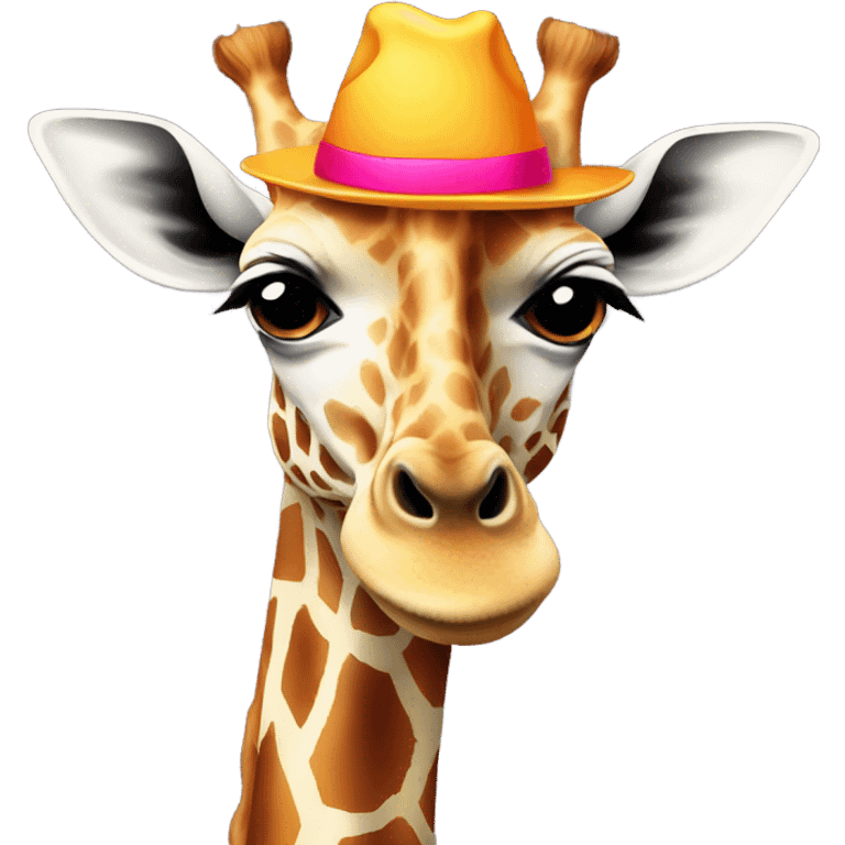 Giraffe wearing a hat emoji