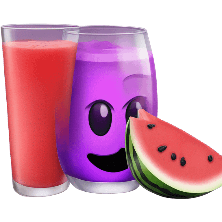 Purple kool aid and watermelon  emoji