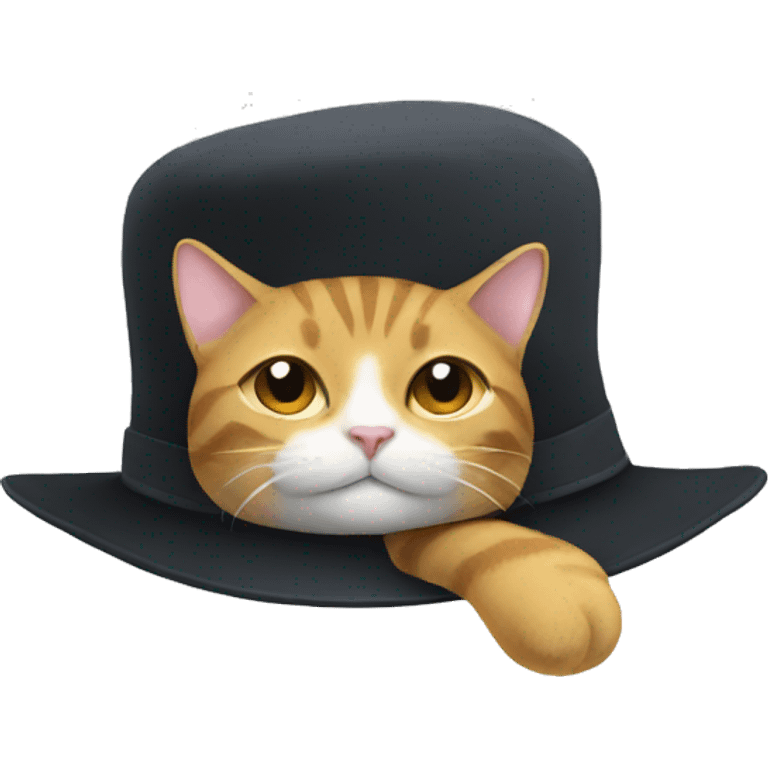 Hat with a cat on it emoji