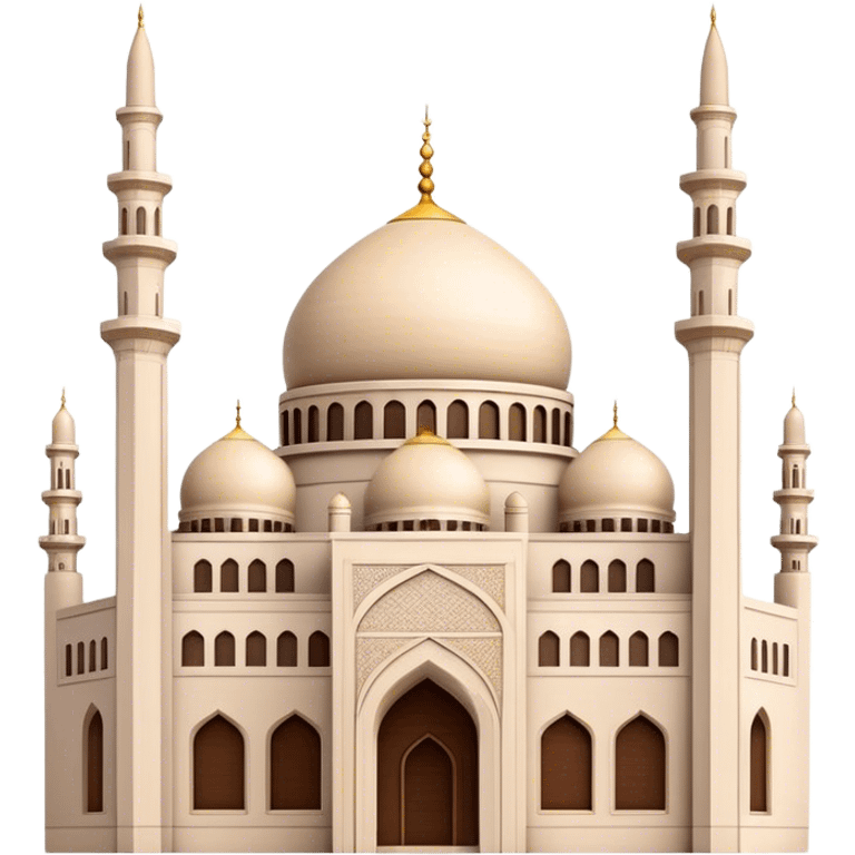 Cinematic Realistic Mohammad Al-Amin Mosque Landmark Emoji, showcasing the intricate architecture of the mosque rendered with rich textures and majestic, soft lighting. emoji