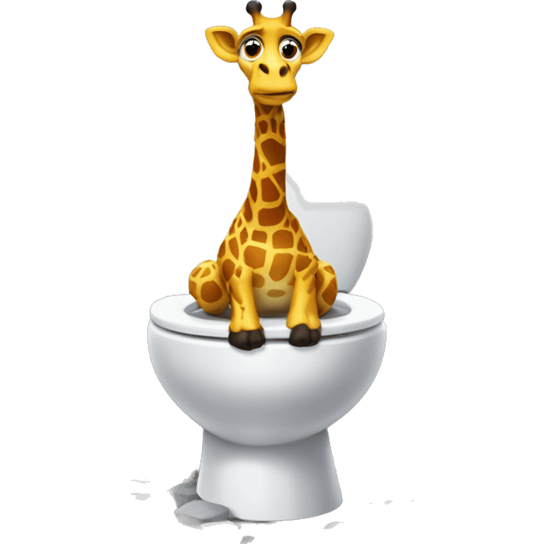 Girrafe doing the griddy on an skibidi toilet emoji