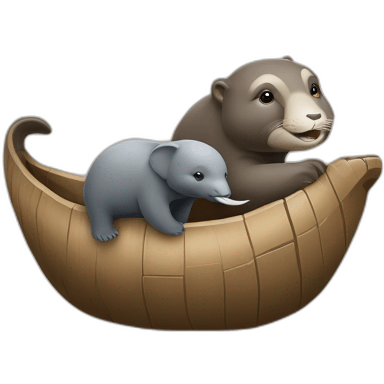 une loutre et un éléphant qui font de la balançoire emoji