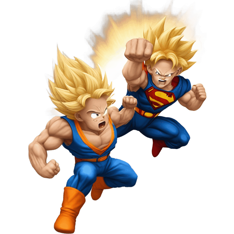 Goku beating superman emoji