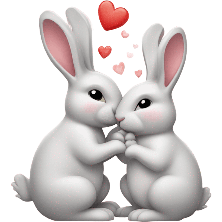 Bunnies in love emoji