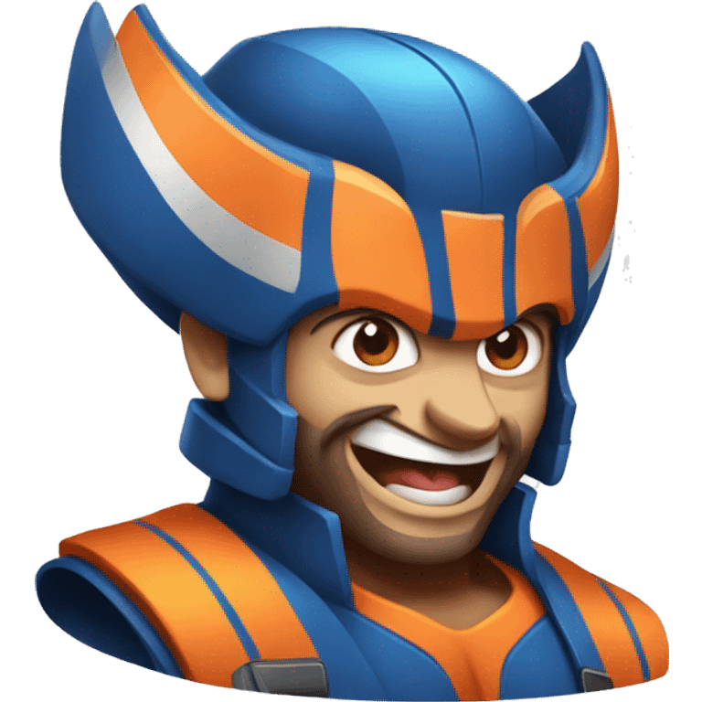 happy blue and orange wolverine emoji