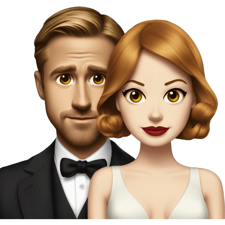 Ryan gosling and Emma stone on Gangster squad emoji