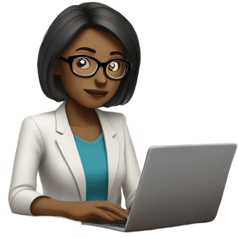 Woman data analyst thinking emoji