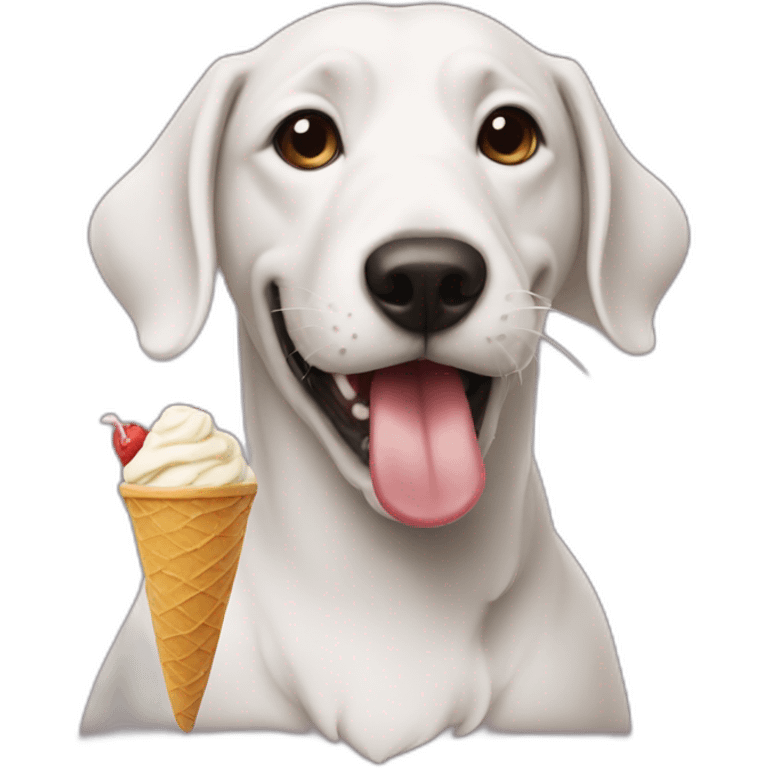 dog eating icecream emoji