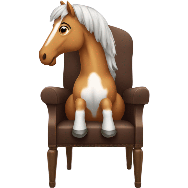 horse sitting in a chair emoji