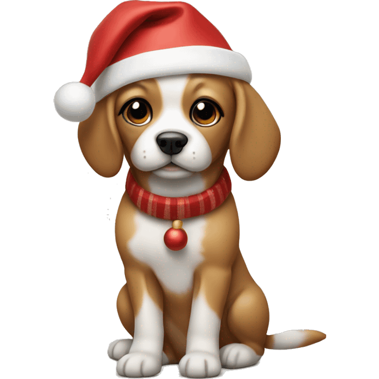 Mini dog ready for Christmas  emoji