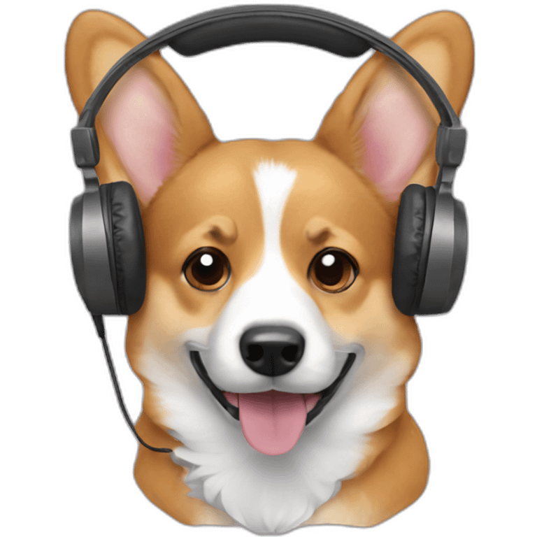 corgi with headphones emoji