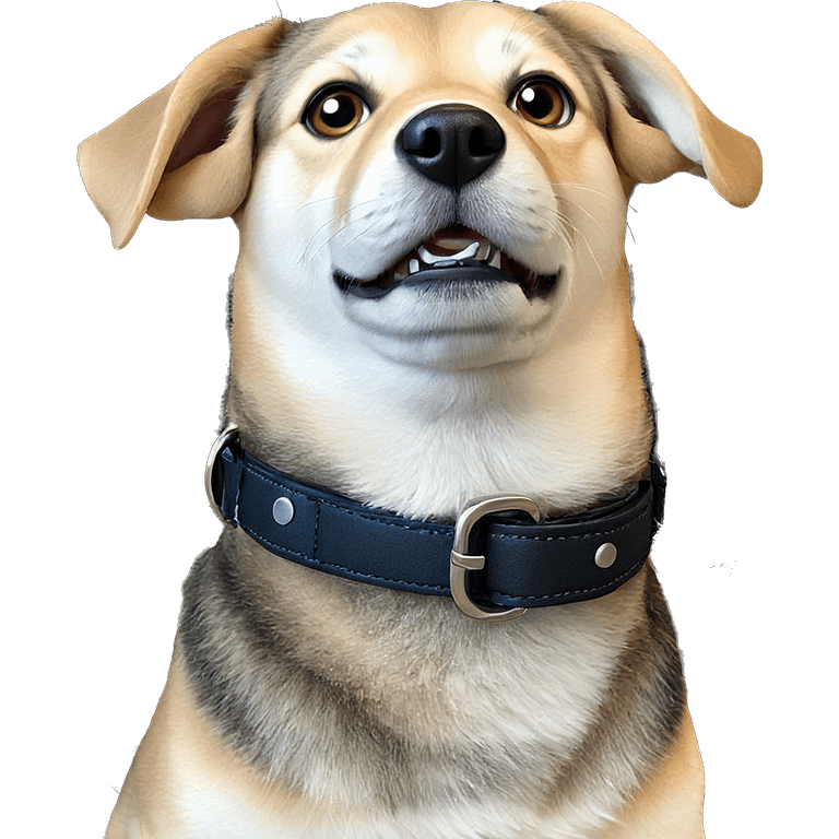 realistic dog with collar emoji