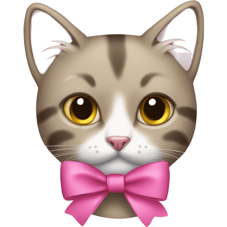 cat with a pink bow  emoji