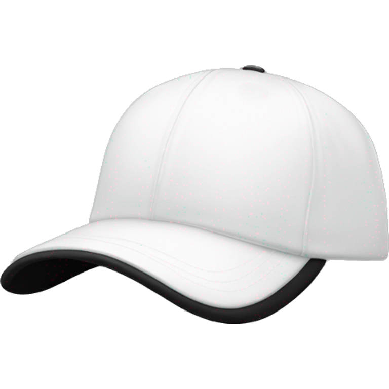 Plain white baseball cap on black screen emoji