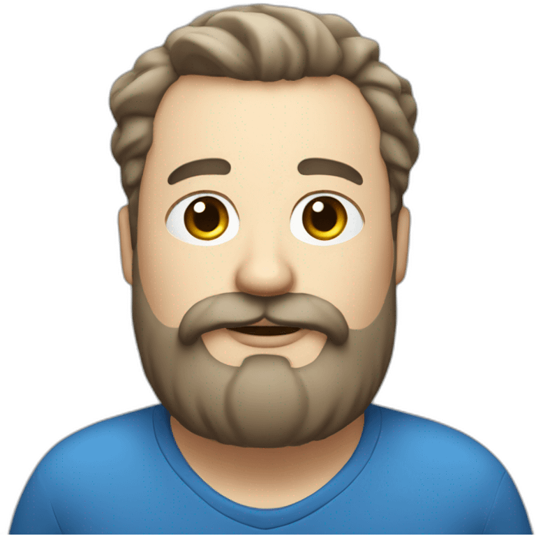  plump white Man with a beard, blue eyes, and a mustache emoji