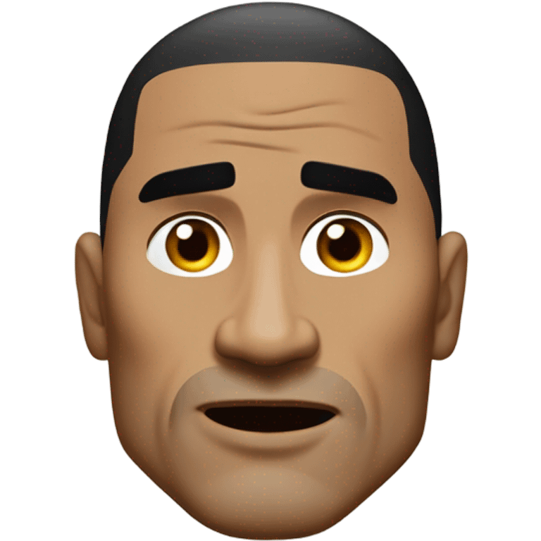 The rock raising one eyebrow emoji