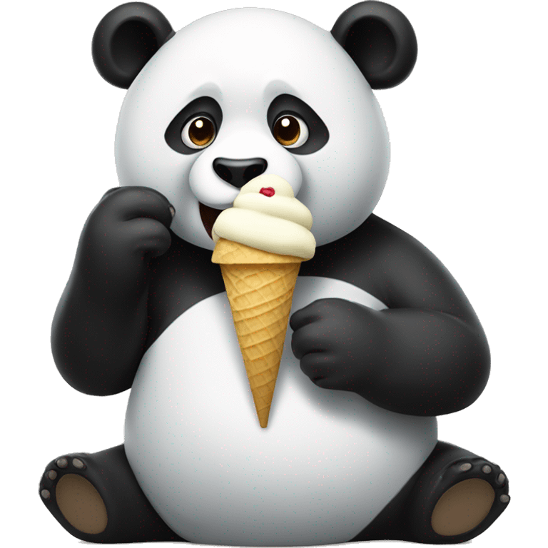 Panda eating ice cream emoji