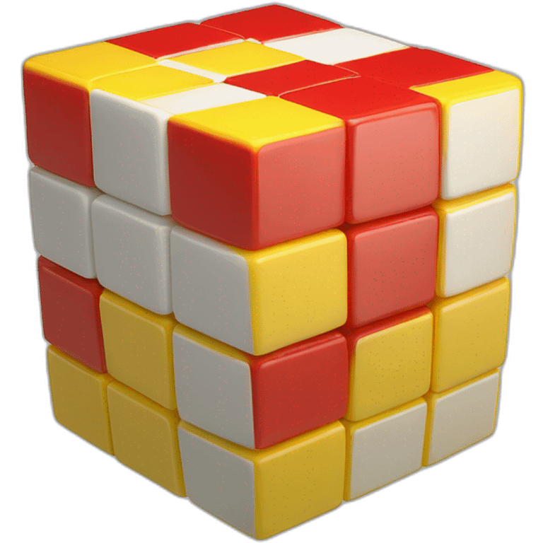 Rubik's cube red yellow tirtle emoji