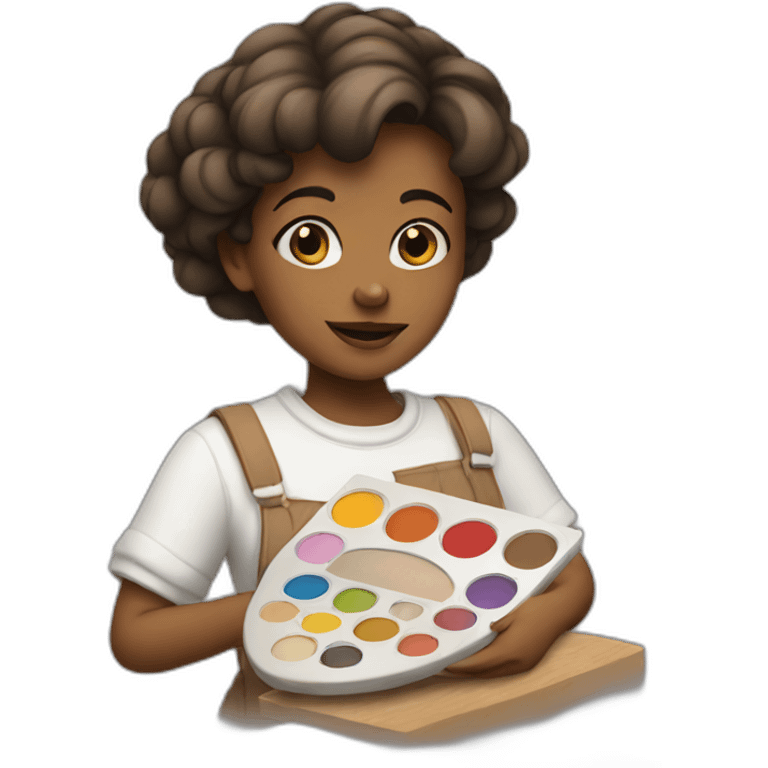 artist girl holding a palette emoji