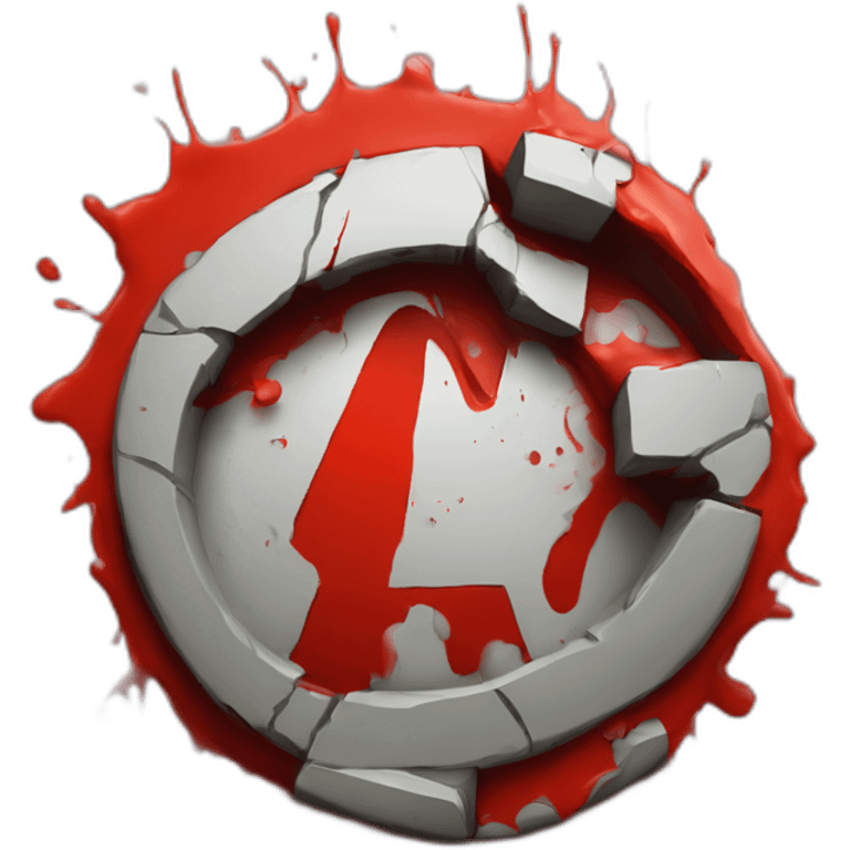 Red circle with the letter A inside of it in the style of graffiti emoji