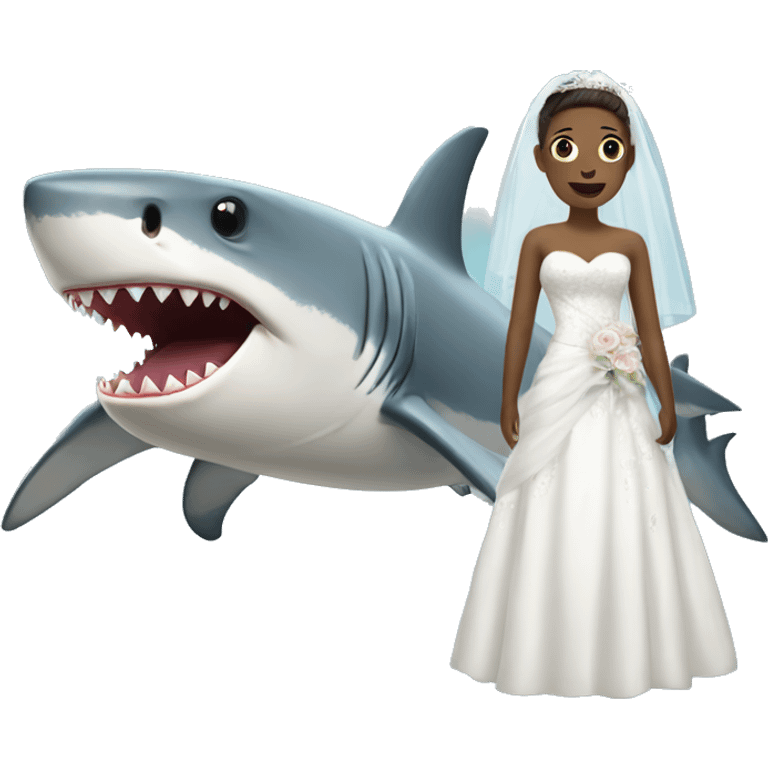 Shark with a wedding dress  emoji