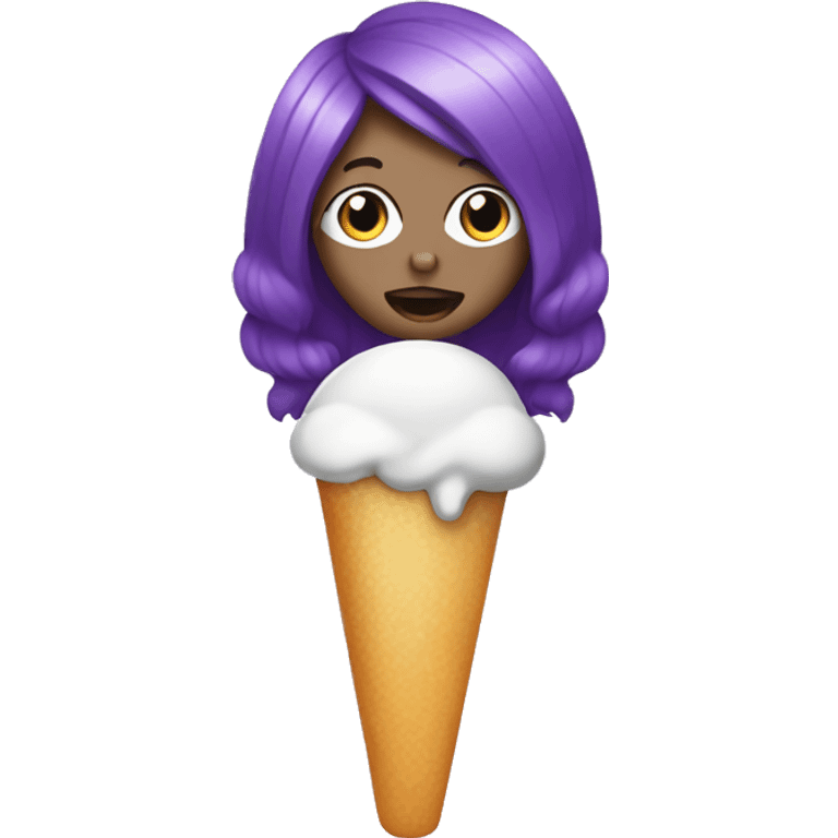 Purple haired white  eating a popsicle  emoji