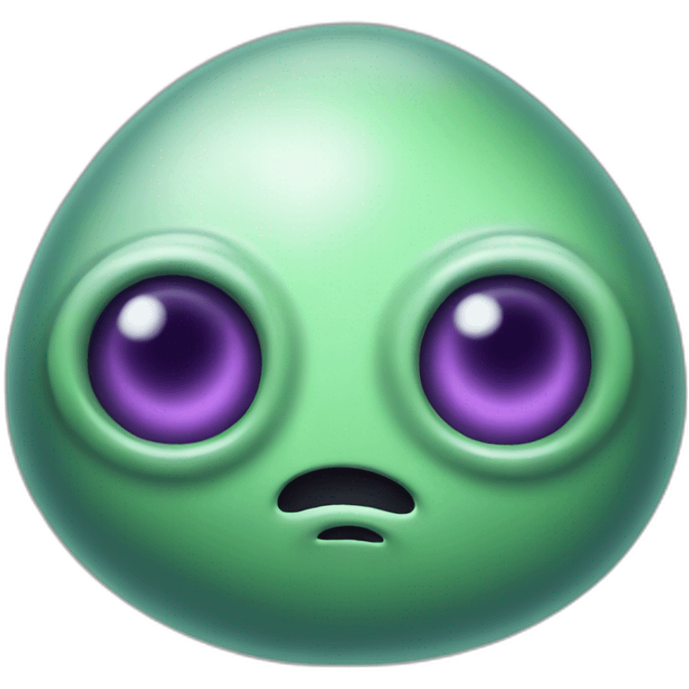 A blob-like alien with one eye. Same style as IOS emojis. emoji