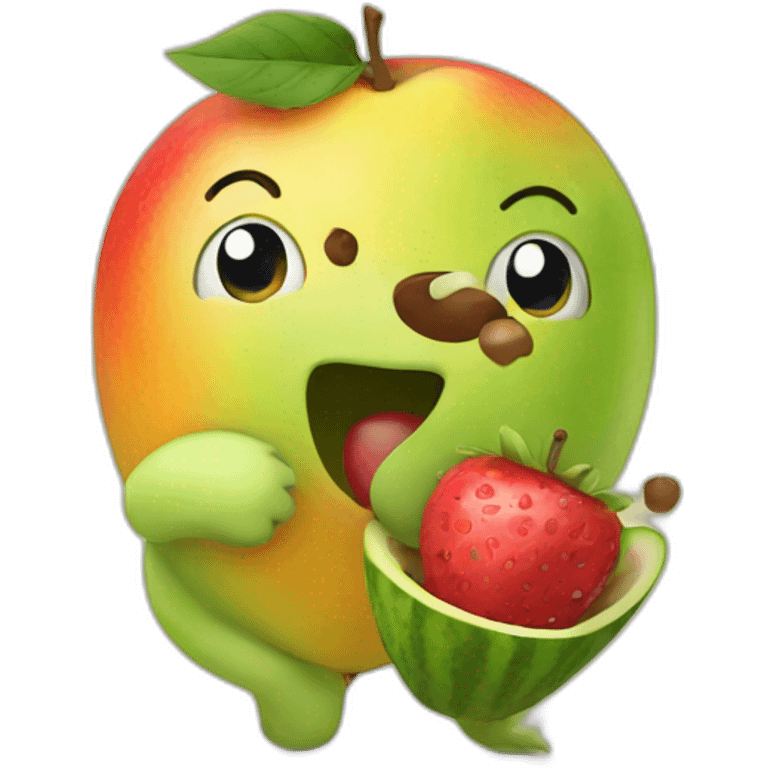 animal playing with fruit emoji