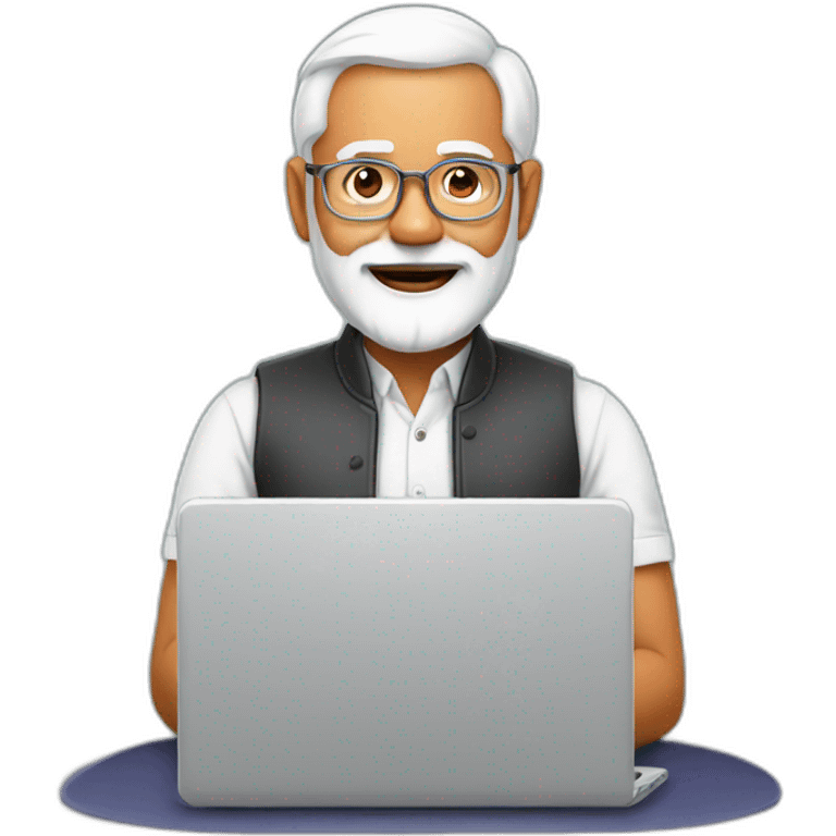 Modi with laptop emoji