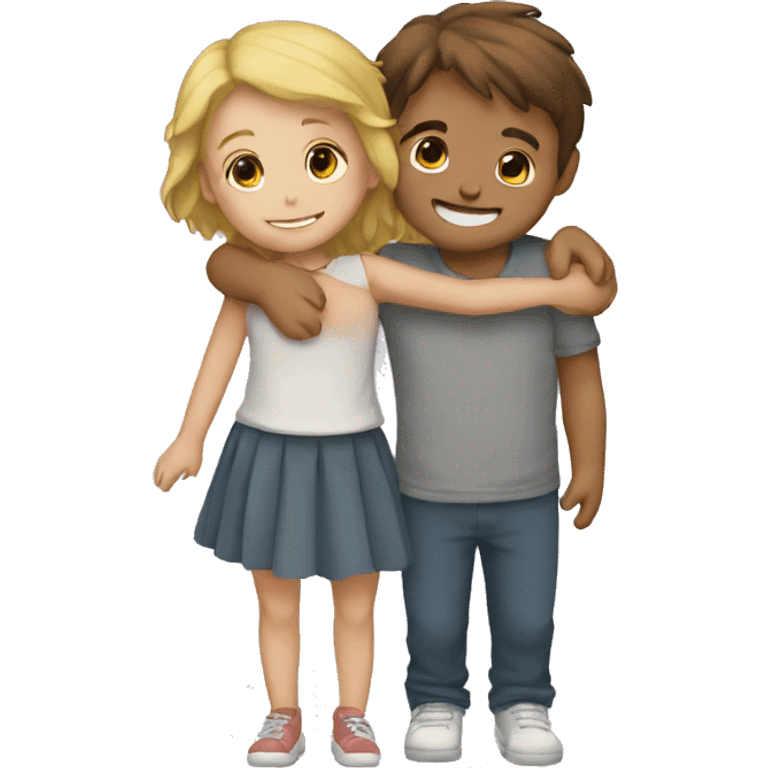 boy and girl hug emoji