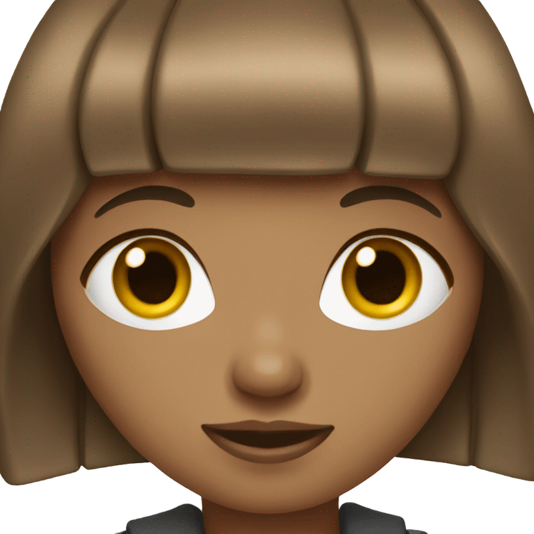  brown haired girl with a fringe emoji